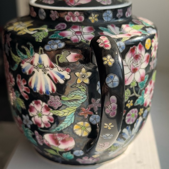 Vintage Chinese Tea Pot (flawless except few speckles INSIDE) ceramic - Picture 3 of 12